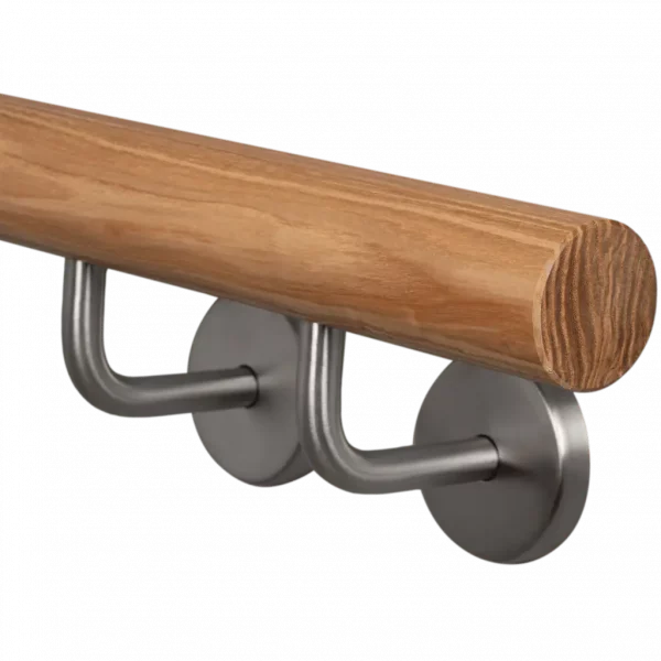 Handlauf rund Eiche mit Handlaufhalter