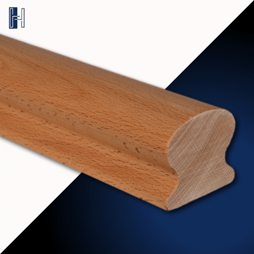 Handlauf Buche, Profil Omega gedrungen, Gesamtansicht