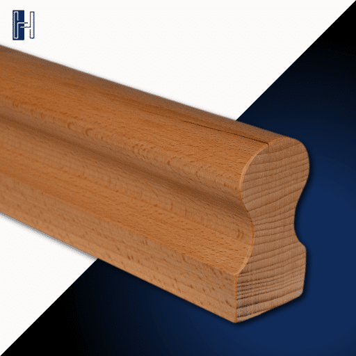 Handlauf Buche, Profil Omega, Gesamtansicht