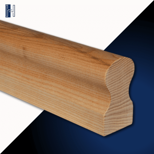 Handlauf Esche, Profil Omega, Gesamtansicht